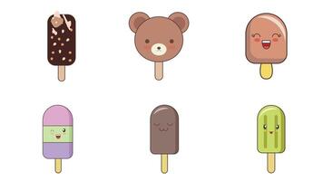 helado y dulces vector icono conjunto