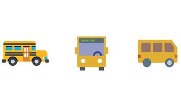 Collection of transportation vhiecles vector icon set