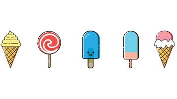 Sweets and drinks and ice-cream vector art isolated