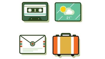 solicitud ui íconos retro y moderno de colores icono conjunto vector