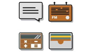 Application UI Icons retro and modern colored icon set vector