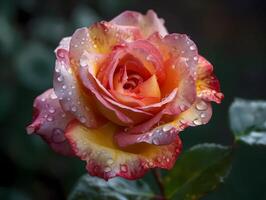 AI generated Rose - Rosa - Originating in Asia, roses are known for their beauty and fragrance. They come in a variety of colors and are often associated with love and romance photo