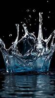 AI generated Crown Splash of Water with Splashes and Droplets video