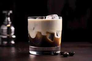 ai generado blanco ruso - originada en el unido estados, hecho con vodka, café licor, y pesado crema foto