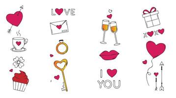 valentines day and love vector icons