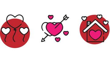 valentines day and love vector icons