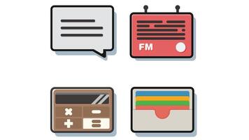 Application UI Icons retro and modern colored icon set vector