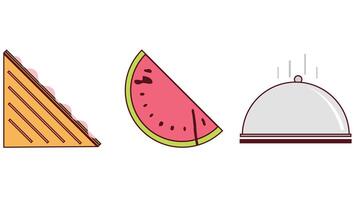 Food set icons with healthy and unhealthy items vector illustration