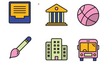 Office set icons and business analysis icon set vector art