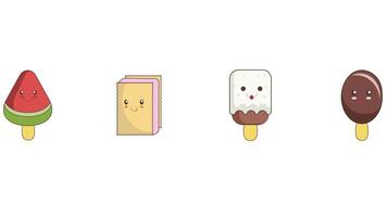 IceCream and sweets vector icon set