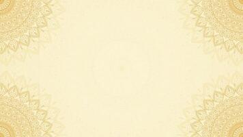 opulent Gold Thema leer horizontal Video Hintergrund mit aufwendig gefertigt Zier symmetrisch dünn Mandala Linien