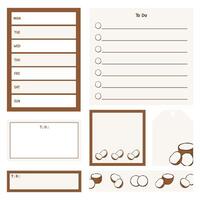 Set of memo pad, mini notepad, cute memo pad, stationery and digital sticker notes. vector