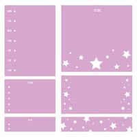 Set of pastel memo pad, mini notepad, cute memo pad, stationery and digital sticker notes. vector