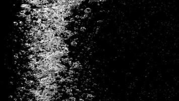 AI generated Soda water bubbles splashing underwater against black background. photo