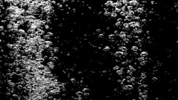 AI generated Soda water bubbles splashing underwater against black background. photo