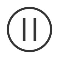 Pause sign. outline icon on white background. Pause icon vector