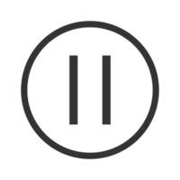 Pause sign. outline icon on white background. Pause icon vector