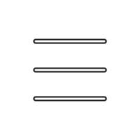 Hamburger menu bar flat outline icon for apps and websites vector