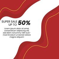 Vector gradient banner of discounts and flash sales on social media and stories.