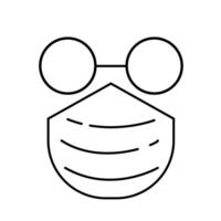 médico cara máscara icono dibujos animados símbolo vector. vector