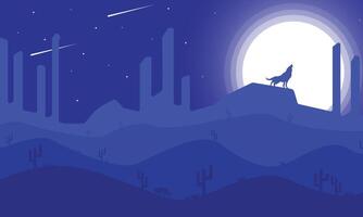 Flat design night vector illustration