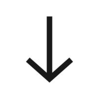 down arrow or south directional arrow line art icon for apps and websites vector