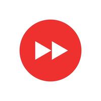 Red fast forward icon isolated on white background vector