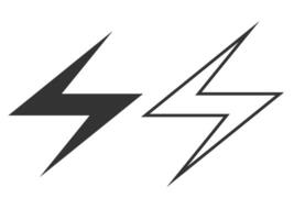 Lightning bolt icon, vector. Two-tone version on black and white background. vector