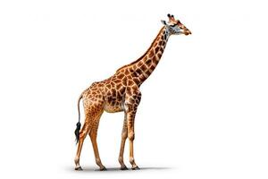 AI generated Giraffe isolated on white background.Generative Ai. photo