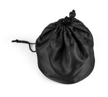 Black rag pouch isolated on white background photo