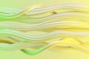 Yellow and Green Background With Wavy Lines. 3d rendering photo