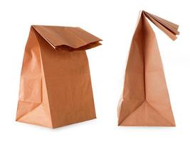 Paper shopping bag isolated on the white background photo