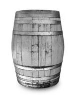 Old wooden barrel isolated on white background photo