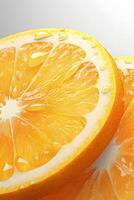 AI generated Close Up of Fresh Orange Halves. Generative AI photo