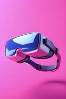 AI generated Modern Virtual Reality Glasses on a Vibrant Pink Background. AI generated photo