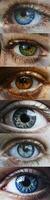 AI generated Different Colored Eyes Collage image. AI generated photo