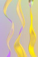 Swirling Yellow and Purple Abstract Shapes. 3D rendering photo