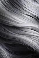 AI generated Close up texture of gray hair. Generative AI photo