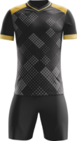 a soccer jersey with yellow and black stripes png