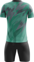 a soccer jersey with green and black stripes png