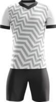 a soccer uniform with a black and white chevron pattern front view png