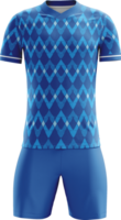 azul futebol uniforme Visão frente png