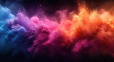 AI generated Color explosion colorful rainbow powder flight explosion photo