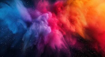 AI generated Color explosion colorful rainbow powder flight explosion photo