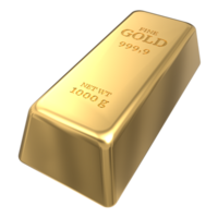 ouro bar. 1 kg ouro ouro. brilhante ouro bar. 3d Renderização ilustração do ouro bar. o negócio financeiro bancário conceito png