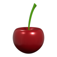 3D rendering of cherry icon. Red cherry fruit. Fruit and healthy food concept. 3D rendering illustration png