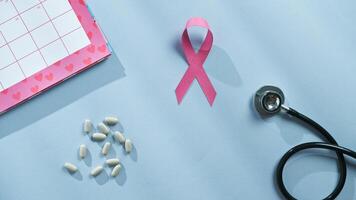 Pink Ribbon For Breast Cancer Awareness photo