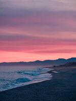 Pinky sunset over the ocean photo