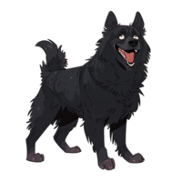 AI generated An illustration of a happy black dog png