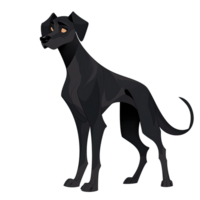 AI generated An illustration of a black dog with orange eyes png